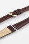 Hirsch ARISTOCRAT Croco-Embossed Leather Watch Strap in BROWN