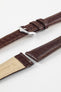 Hirsch ARISTOCRAT Croco-Embossed Leather Watch Strap in BROWN