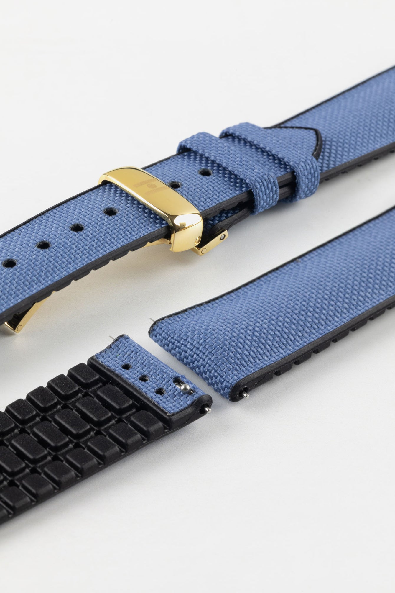 Hirsch ARNE Animal-Free Sailcloth Effect Performance Watch Strap - BLUE