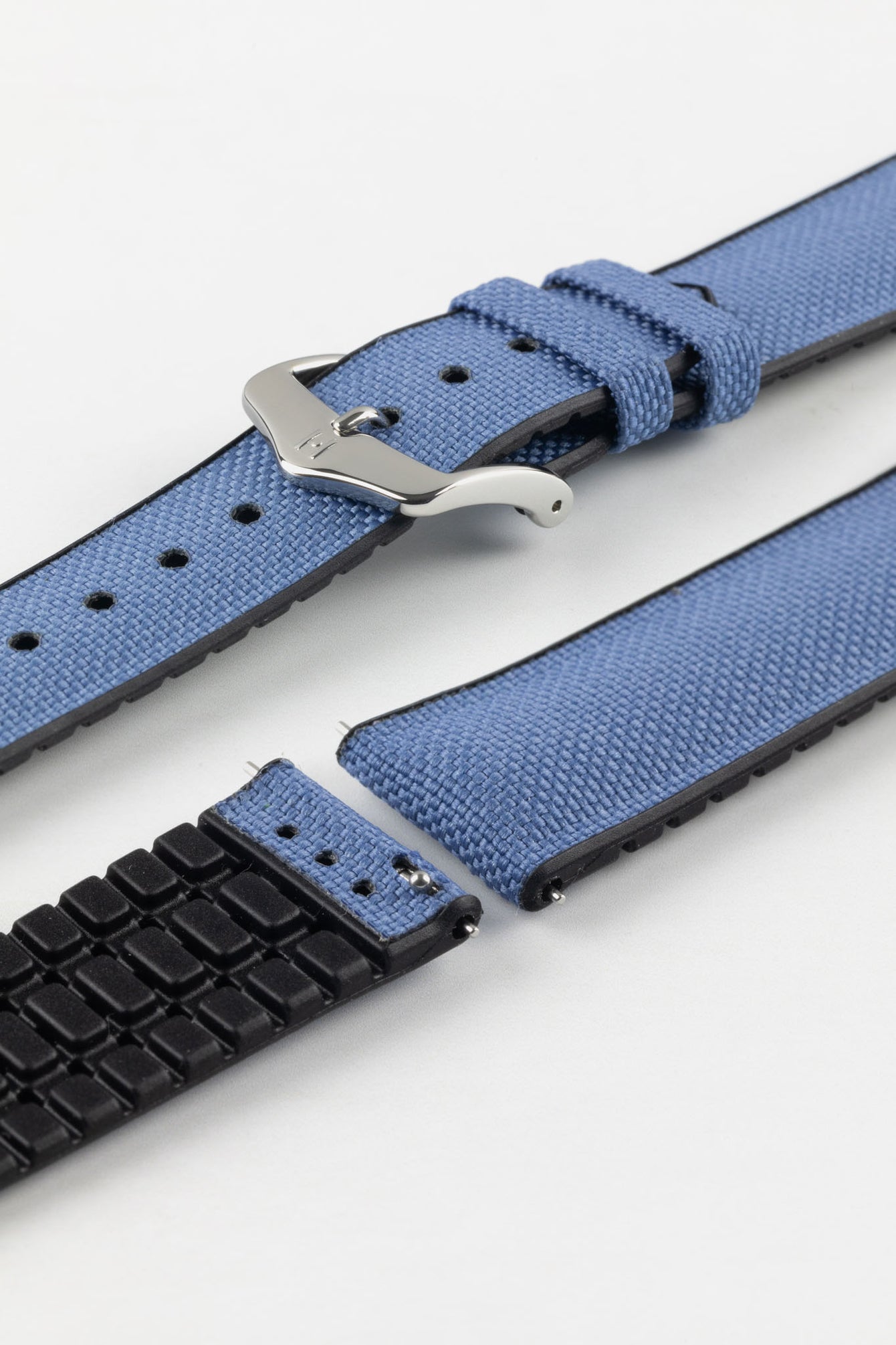 Hirsch ARNE Animal-Free Sailcloth Effect Performance Watch Strap - BLUE