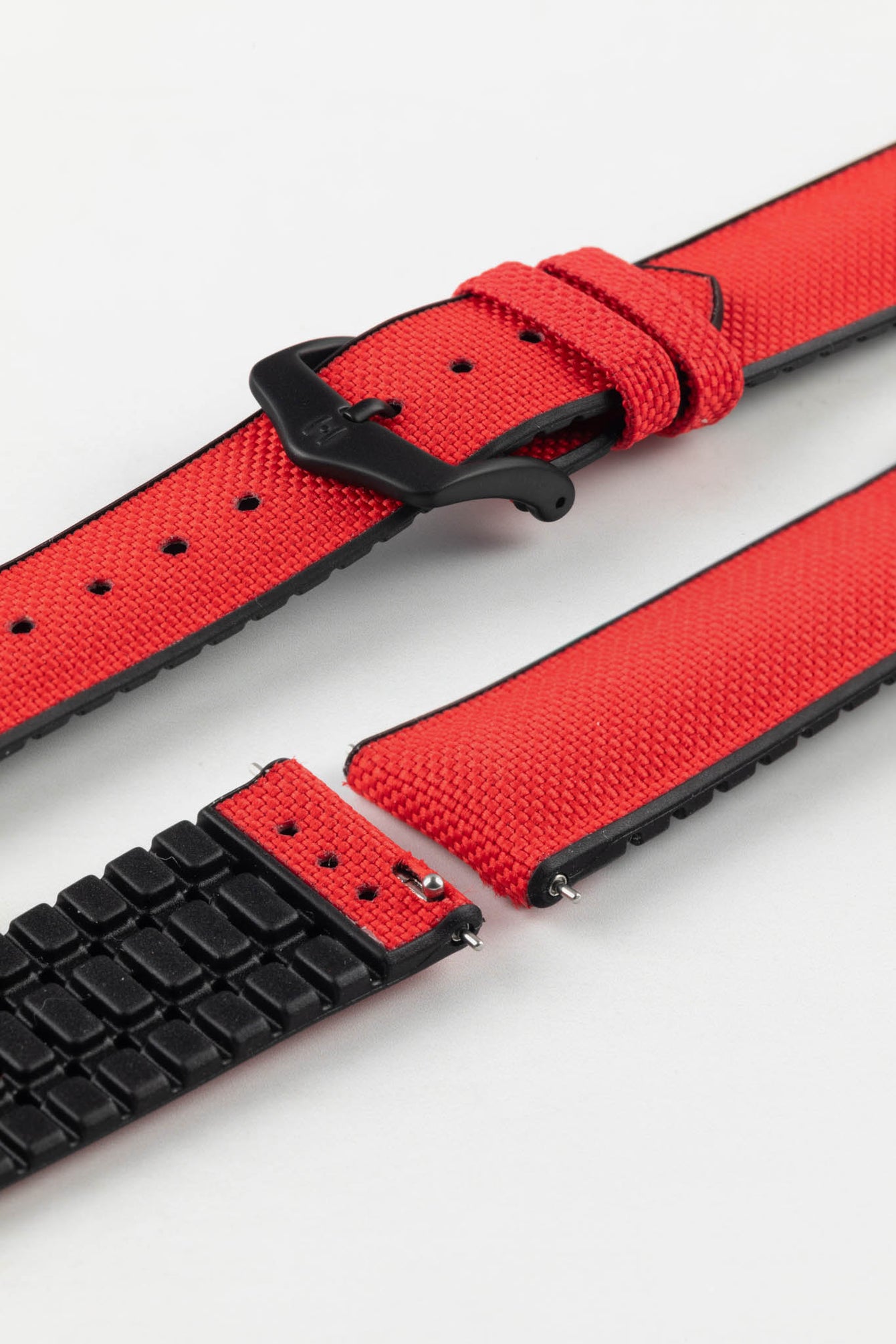 Hirsch ARNE Animal-Free Sailcloth Effect Performance Watch Strap - RED