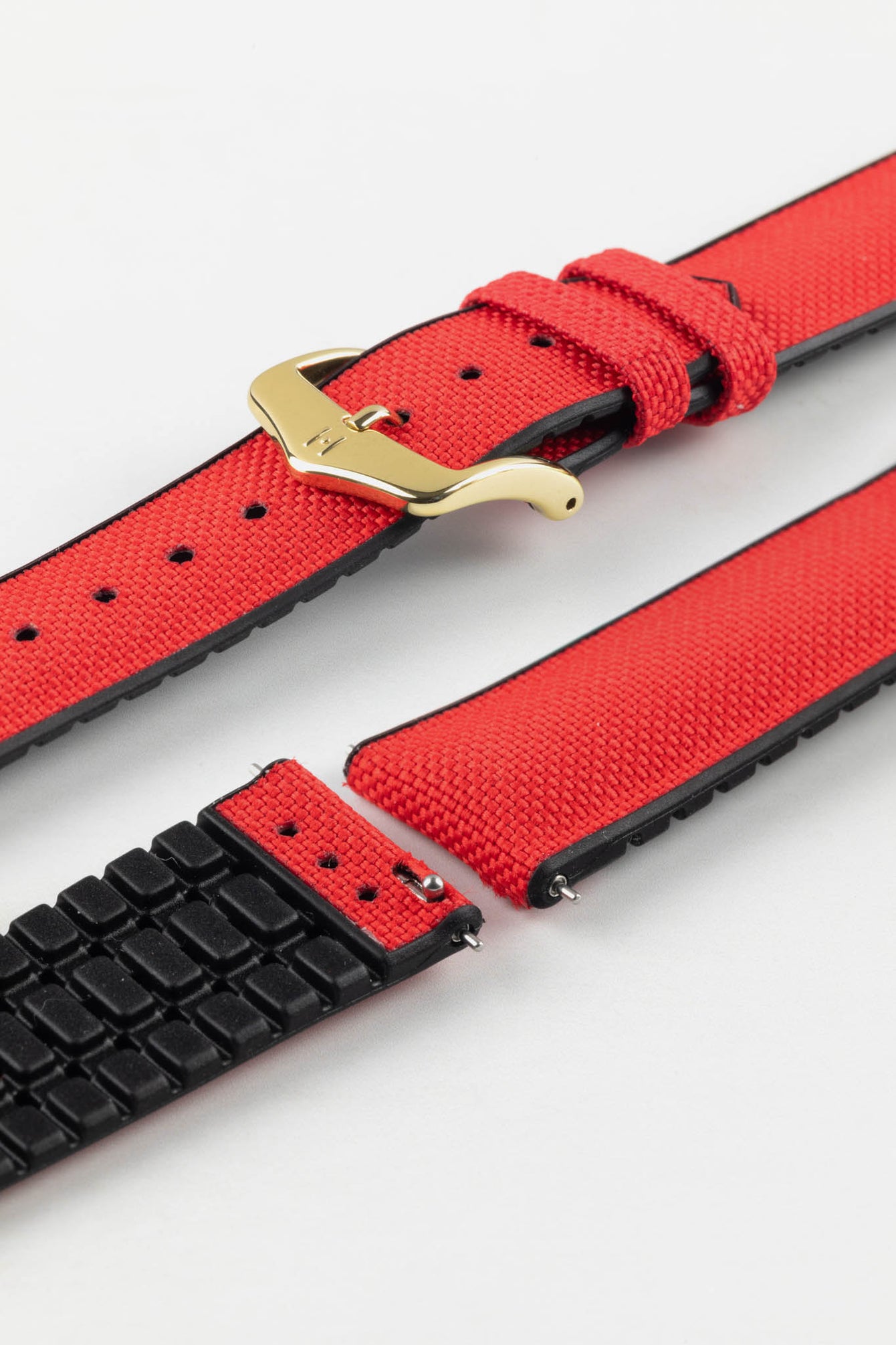 Hirsch ARNE Animal-Free Sailcloth Effect Performance Watch Strap - RED