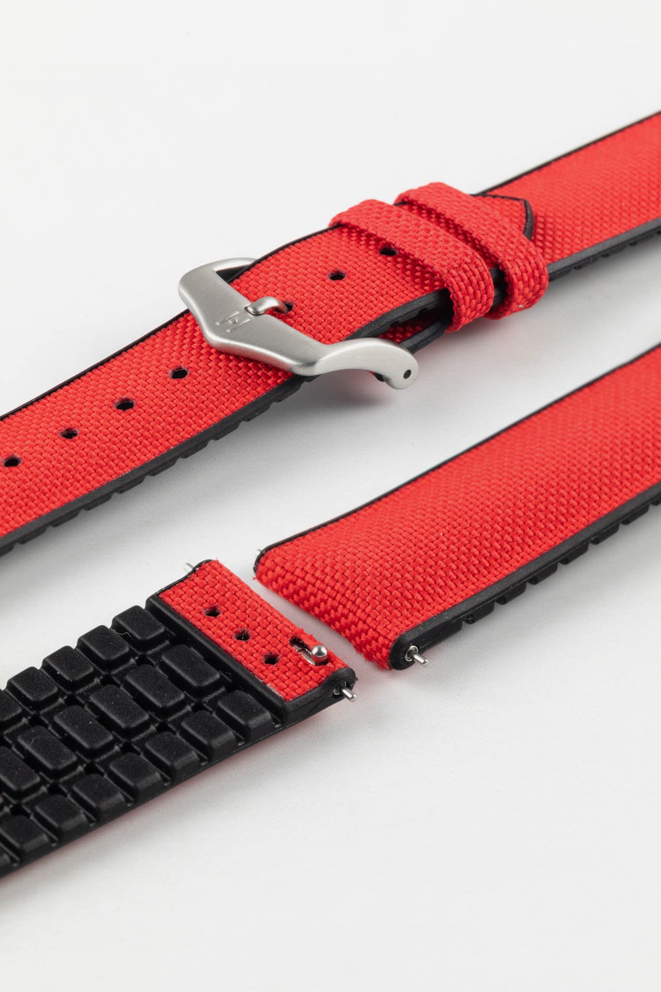 Hirsch ARNE Animal-Free Sailcloth Effect Performance Watch Strap - RED