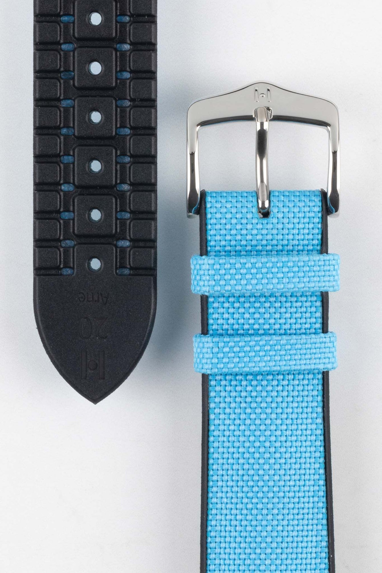 Hirsch ARNE Animal-Free Sailcloth Effect Performance Watch Strap - TURQUOISE