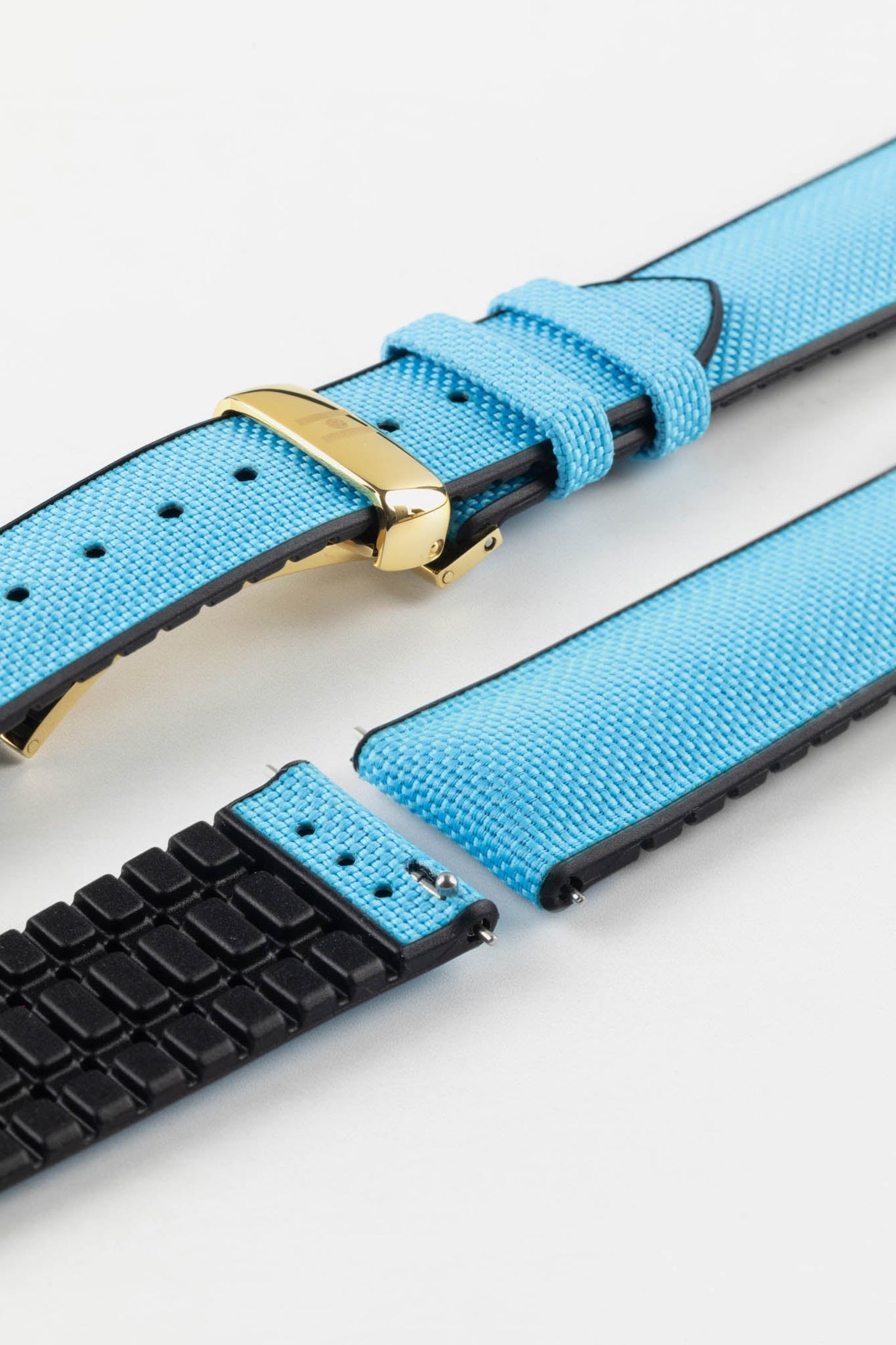 Hirsch ARNE Animal-Free Sailcloth Effect Performance Watch Strap - TURQUOISE