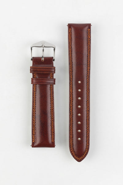 Hirsch ASCOT English Leather Watch Strap in GOLD BROWN