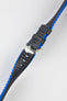 Hirsch AYRTON Carbon Embossed Performance Watch Strap in BLACK / BLUE