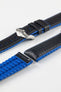 Hirsch AYRTON Carbon Embossed Performance Watch Strap in BLACK / BLUE