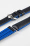 Hirsch AYRTON Carbon Embossed Performance Watch Strap in BLACK / BLUE