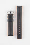 Hirsch AYRTON Carbon Embossed Performance Watch Strap in BLACK / ORANGE