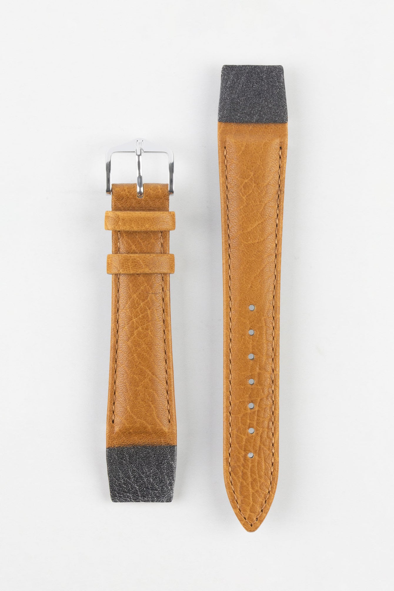 Hirsch CAMELGRAIN HONEY Open Ended No Allergy Leather Watch Strap