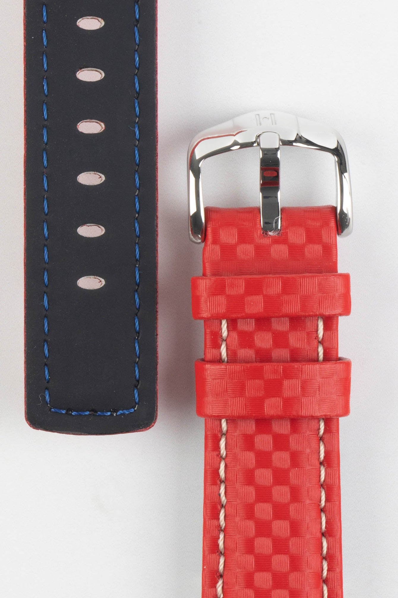 20mm red leather watch strap