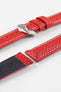 20mm red leather watch strap