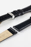 Hirsch CROCOGRAIN Crocodile Embossed Leather Watch Strap in BLACK