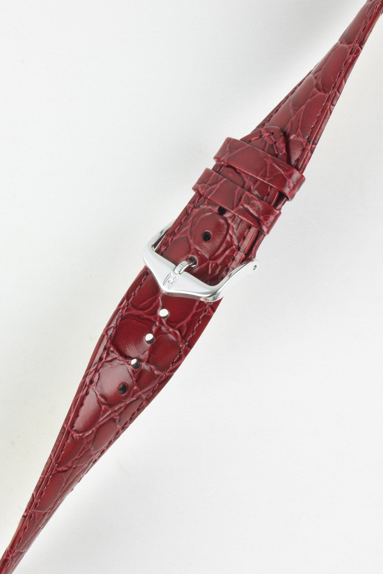 burgundy crocodile watch strap 