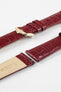 burgundy crocodile watch strap 