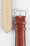 Hirsch CROCOGRAIN Crocodile Embossed Leather Watch Strap in GOLD BROWN