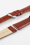 Hirsch CROCOGRAIN Crocodile Embossed Leather Watch Strap in GOLD BROWN