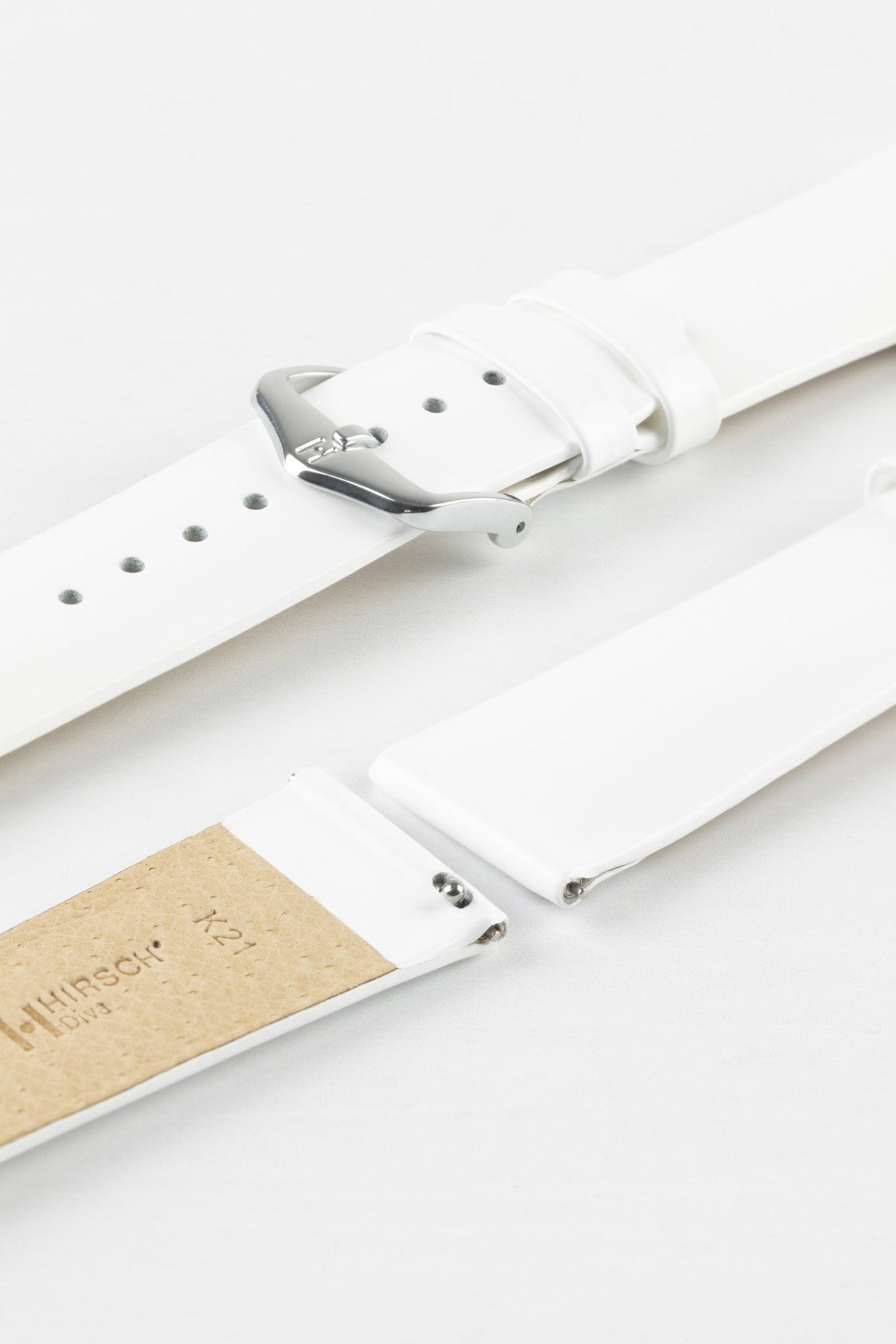 white leather watch strap