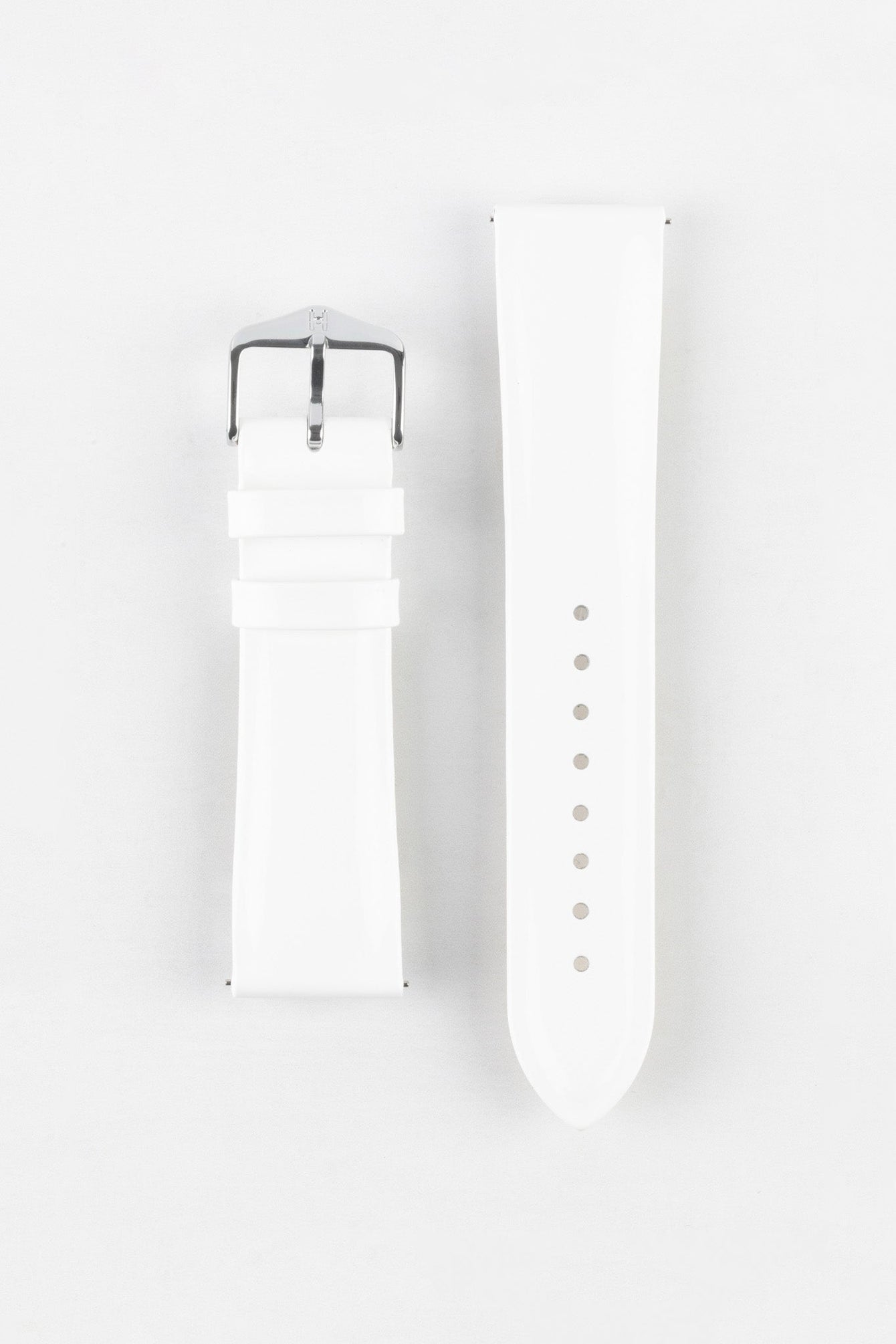 Hirsch DIVA Glossy Ladies Leather Watch Strap in WHITE