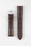 Hirsch DUKE Quick-Release Alligator Embossed Leather Watch Strap in BROWN