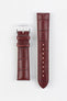 Hirsch DUKE Alligator Embossed Leather Watch Strap in BURGUNDY