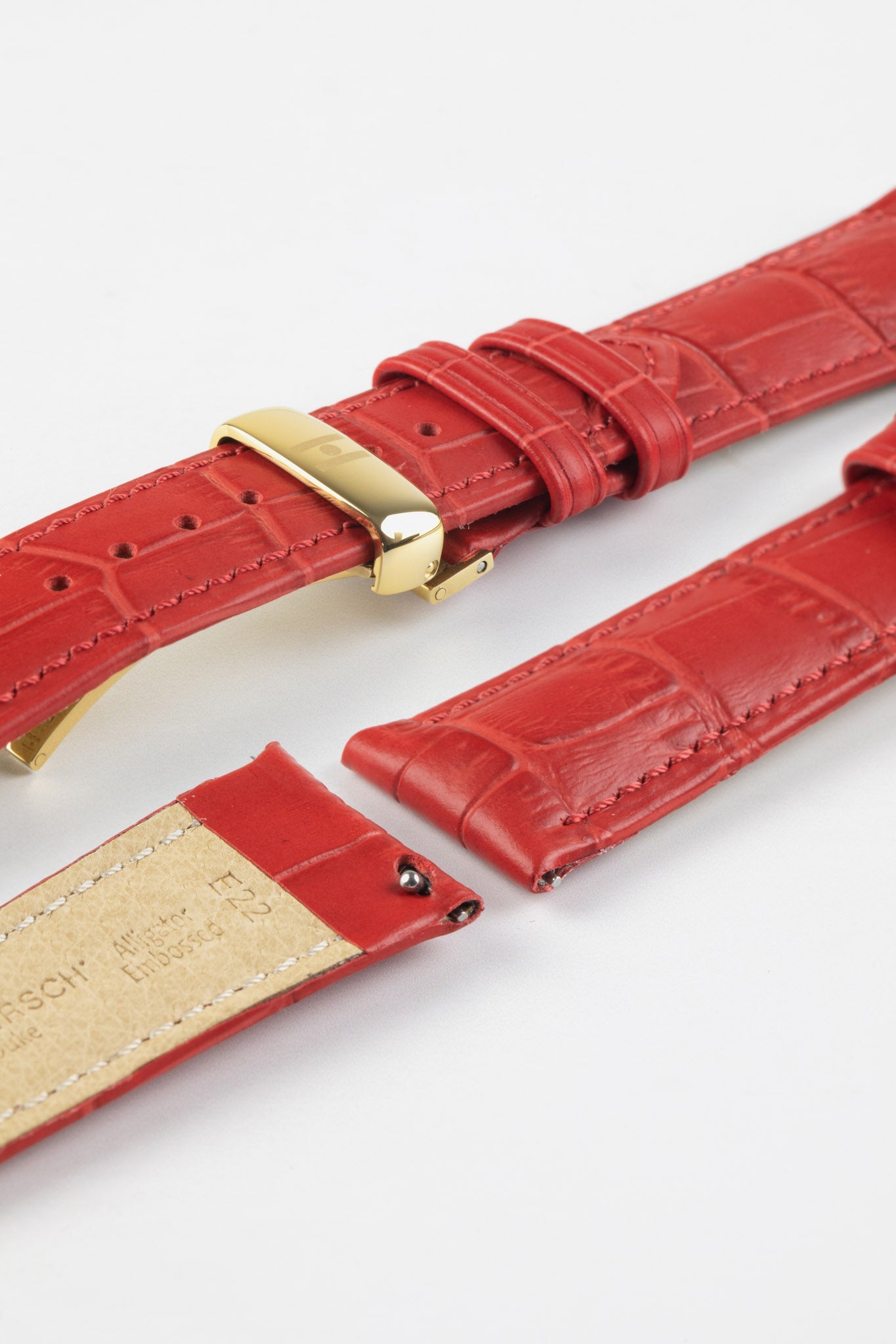 Handdn Watchstraps Classic Red Alligator Leather Watch Strap, Alligator Red Strap Bands 18mm 20mm 22mm 24mm Customize popular any size