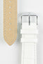 Hirsch DUKE Alligator Embossed Leather Watch Strap in WHITE