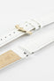 Hirsch DUKE Alligator Embossed Leather Watch Strap in WHITE