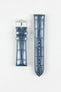 Hirsch DUKE METALLIC Alligator Decorated Blue Watch Strap