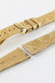 Hirsch GENUINE CROCO Shiny Crocodile Leather Watch Strap in BEIGE