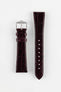 Hirsch GENUINE CROCO Shiny Crocodile Leather Watch Strap in BURGUNDY