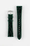 Hirsch GENUINE CROCO Shiny Crocodile Leather Watch Strap in GREEN