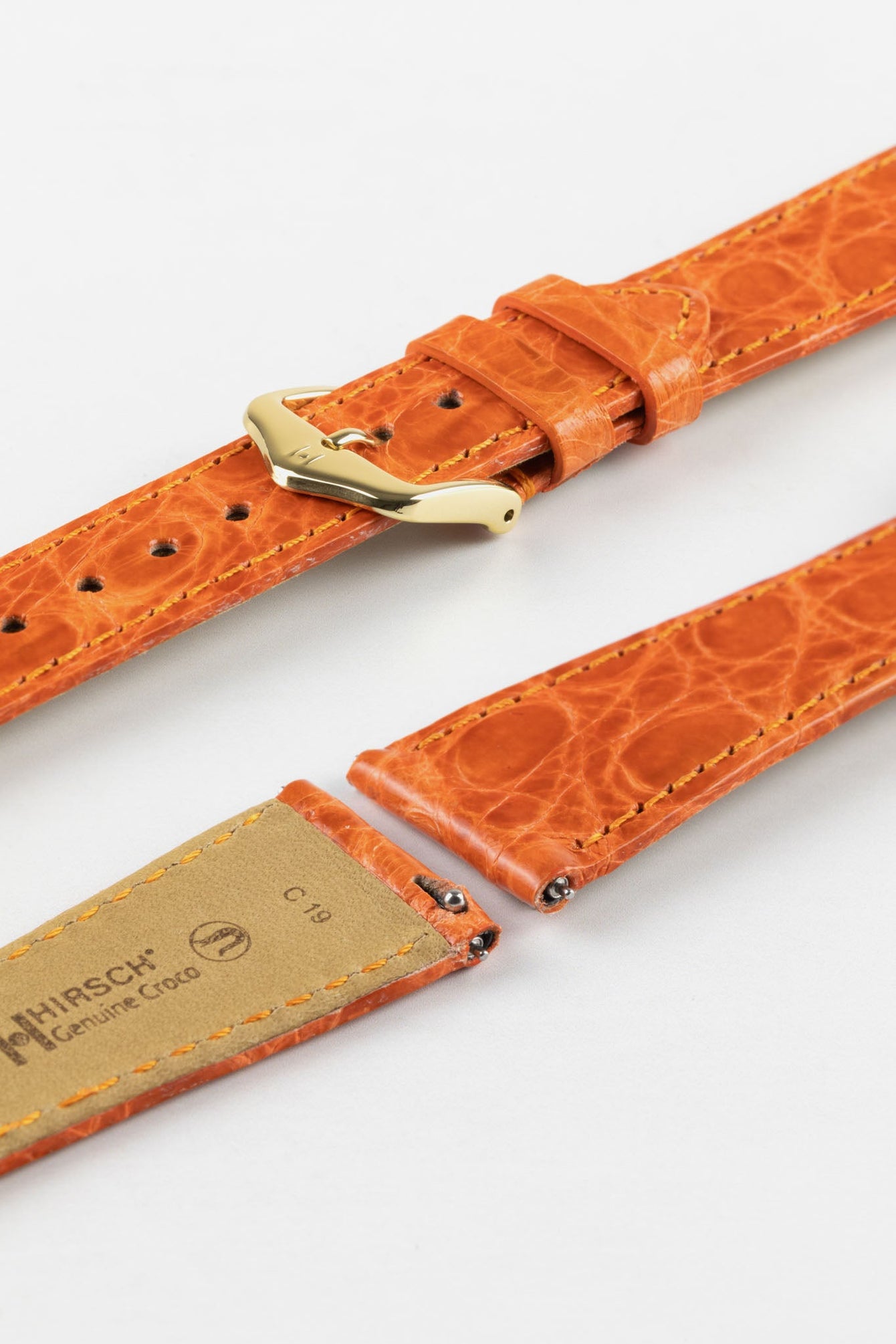 orange crocodile watch strap 