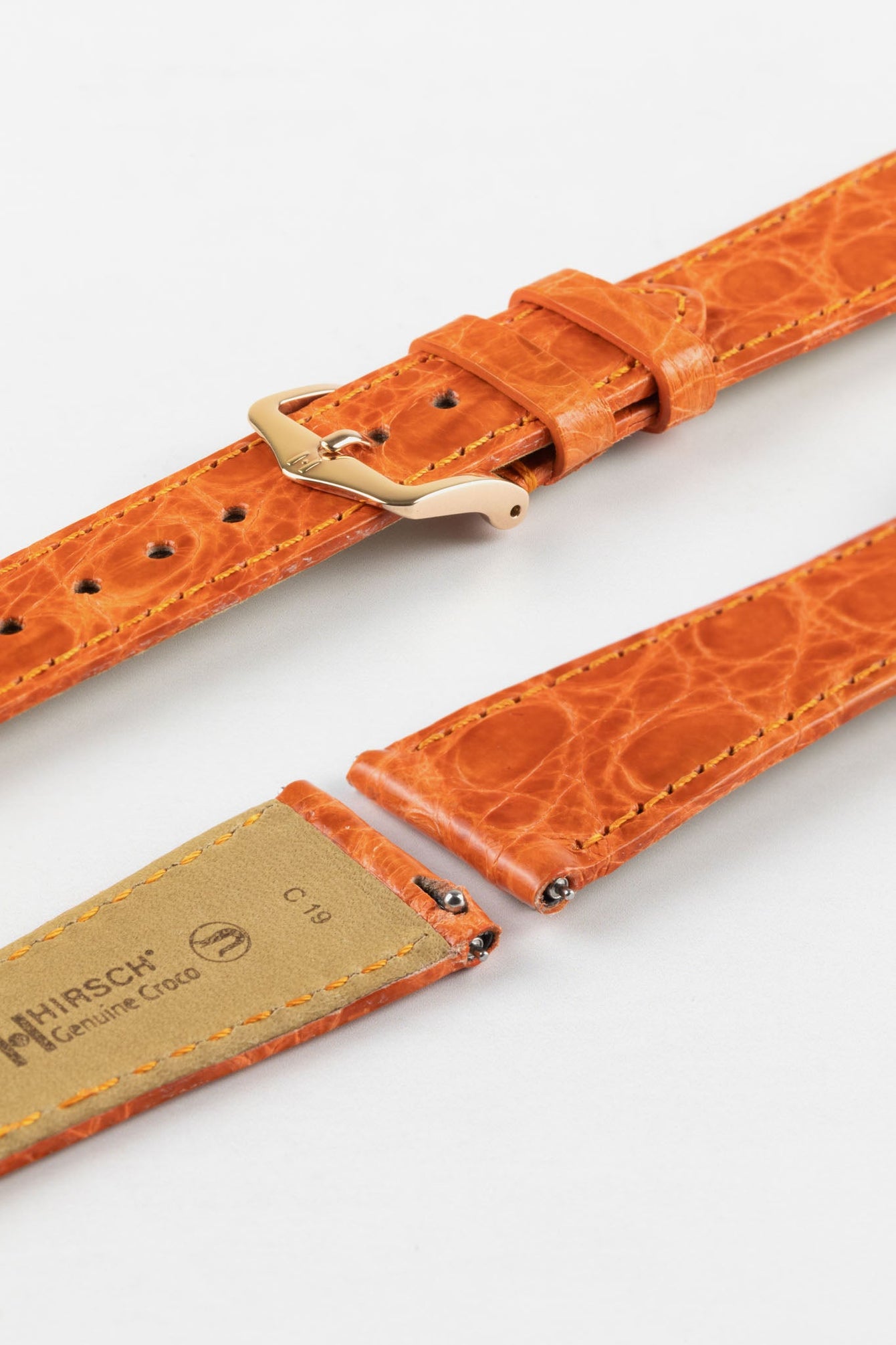 orange crocodile watch strap 