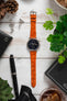 orange crocodile watch strap 