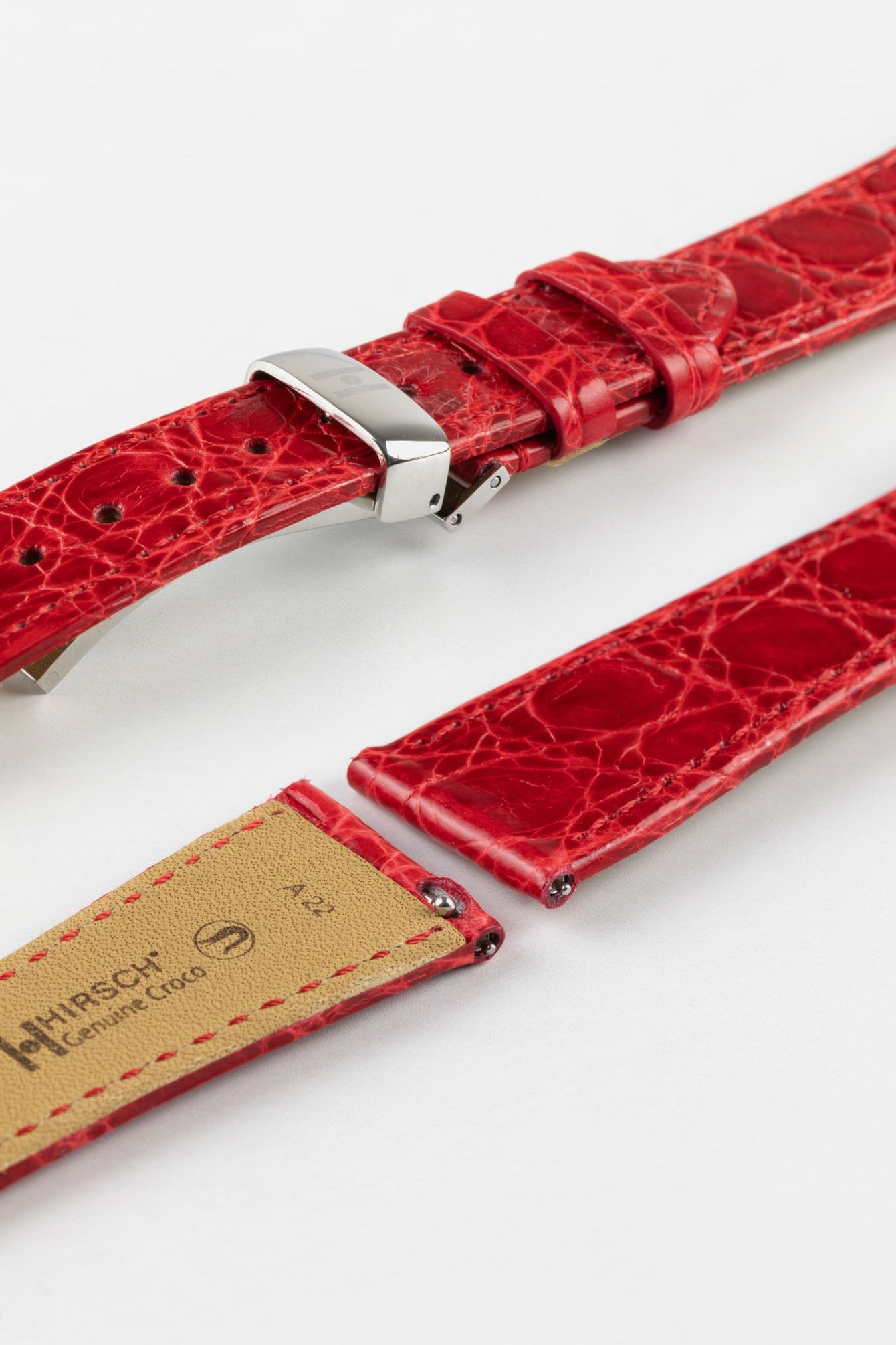 red crocodile watch strap 