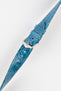 Hirsch GENUINE CROCO Shiny Crocodile Leather Watch Strap in TURQUOISE