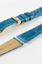 Hirsch GENUINE CROCO Shiny Crocodile Leather Watch Strap in TURQUOISE