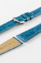 Hirsch GENUINE CROCO Shiny Crocodile Leather Watch Strap in TURQUOISE