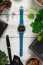 Hirsch GENUINE CROCO Shiny Crocodile Leather Watch Strap in TURQUOISE