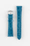 Hirsch GENUINE CROCO Shiny Crocodile Leather Watch Strap in TURQUOISE