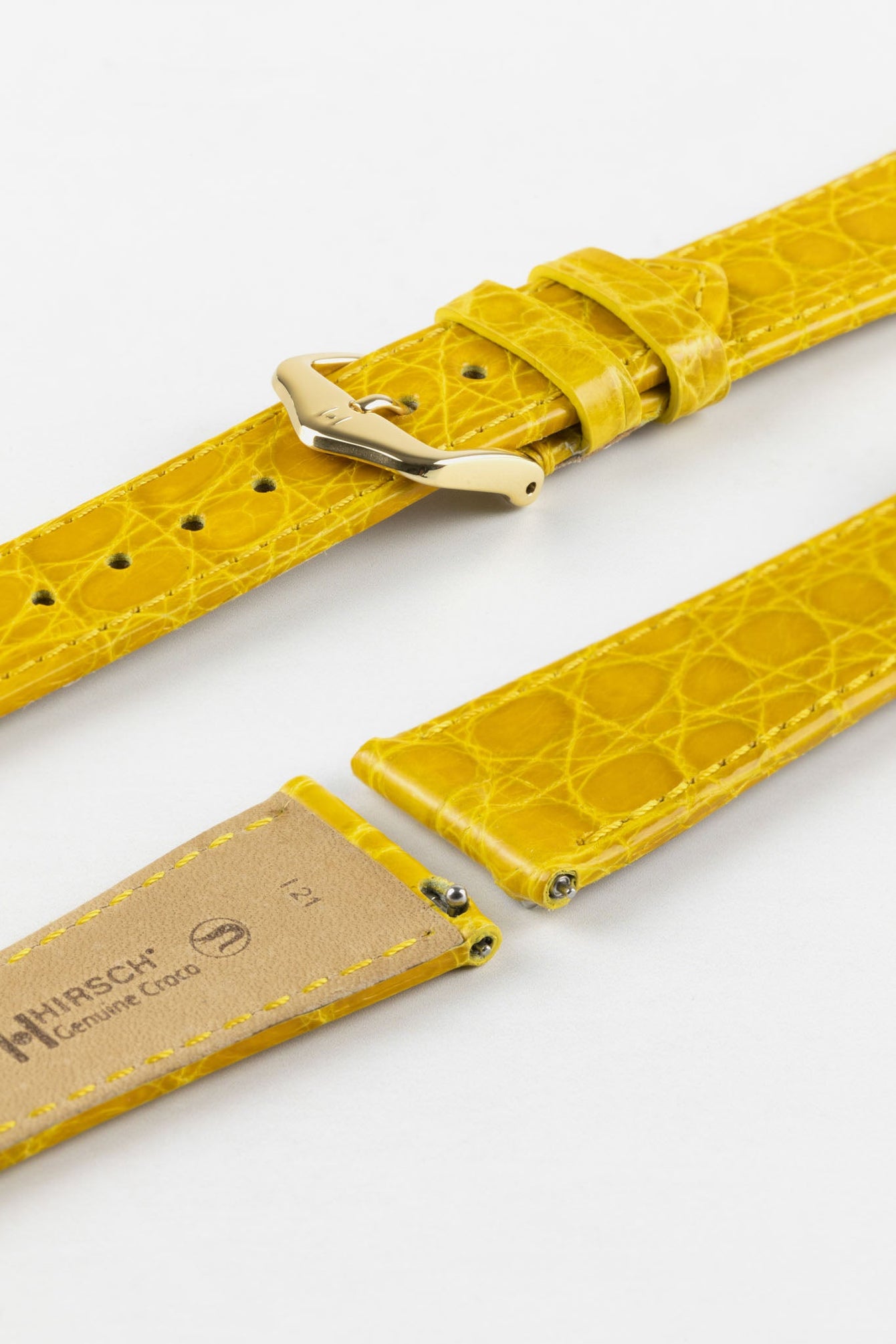 yellow crocodile watch strap 