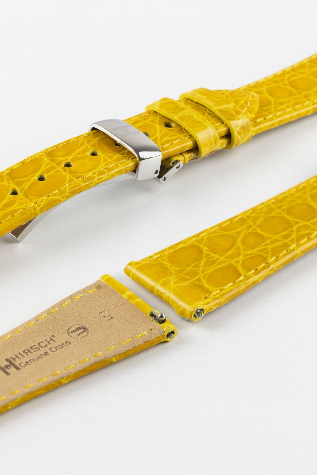 yellow crocodile watch strap 