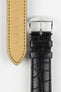 Hirsch GENUINE ALLIGATOR Louisiana Alligator Quick-Release Watch Strap in BLACK