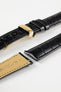 Hirsch GENUINE ALLIGATOR Louisiana Alligator Quick-Release Watch Strap in BLACK