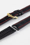 Hirsch GEORGE Alligator Embossed Performance Watch Strap in BLACK/RED