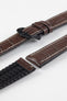 Hirsch GEORGE Alligator Embossed Performance Watch Strap in BROWN