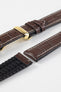 Hirsch GEORGE Alligator Embossed Performance Watch Strap in BROWN