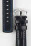 Hirsch GRAND DUKE Water-Resistant Alligator Embossed Sport Watch Strap in BLACK / BLACK